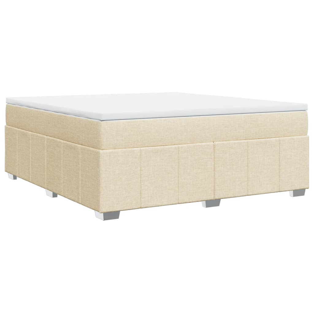 vidaXL Κρεβάτι Boxspring με Στρώμα Κρεμ 180x200 εκ. Υφασμάτινο