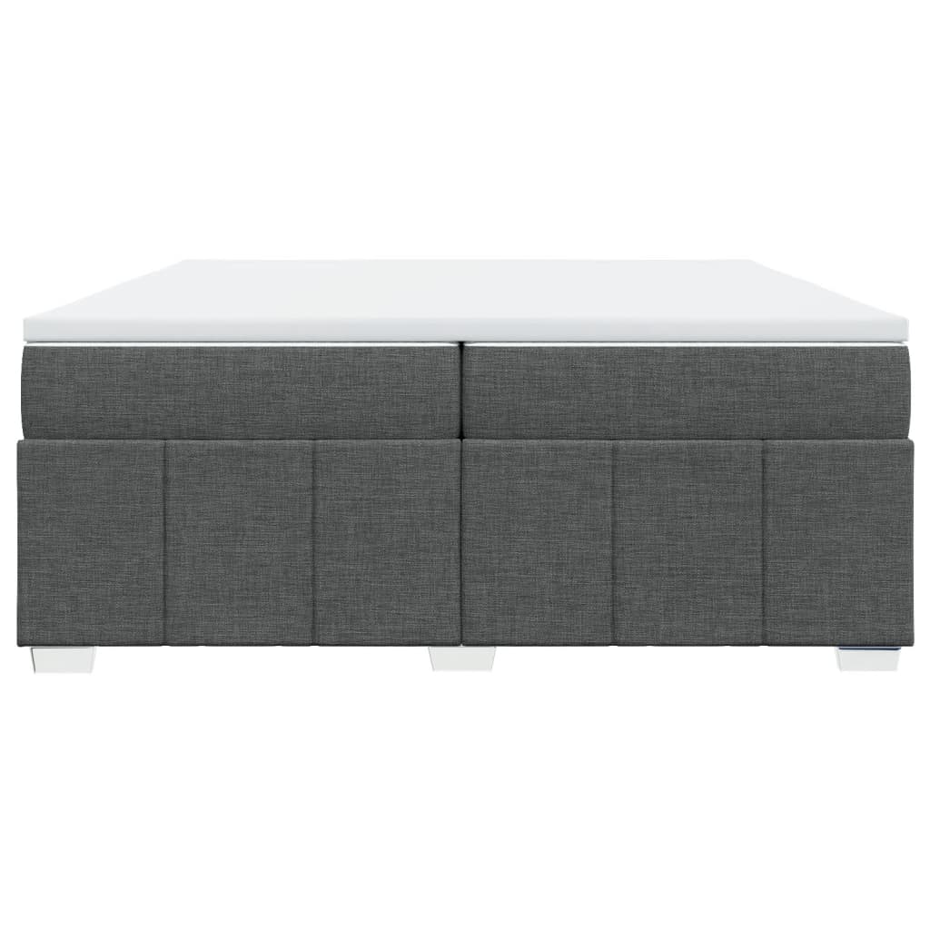 vidaXL Κρεβάτι Boxspring με Στρώμα Σκούρο Γκρι 200x200 εκ. Υφασμάτινο