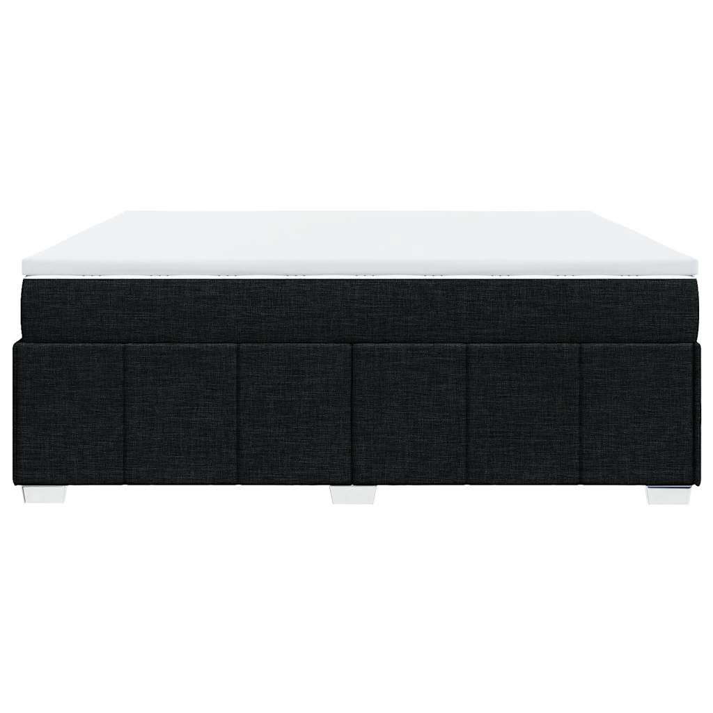 vidaXL Κρεβάτι Boxspring με Στρώμα Μαύρο 200x200 εκ. Υφασμάτινο