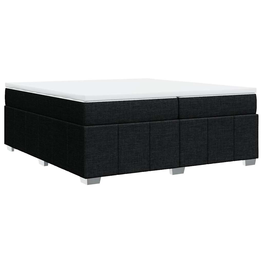 vidaXL Κρεβάτι Boxspring με Στρώμα Μαύρο 200x200 εκ. Υφασμάτινο