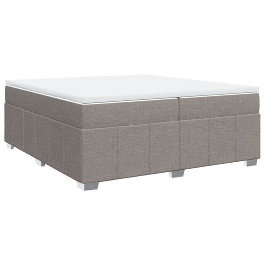 vidaXL Κρεβάτι Boxspring με Στρώμα Taupe 200x200 εκ. Υφασμάτινο