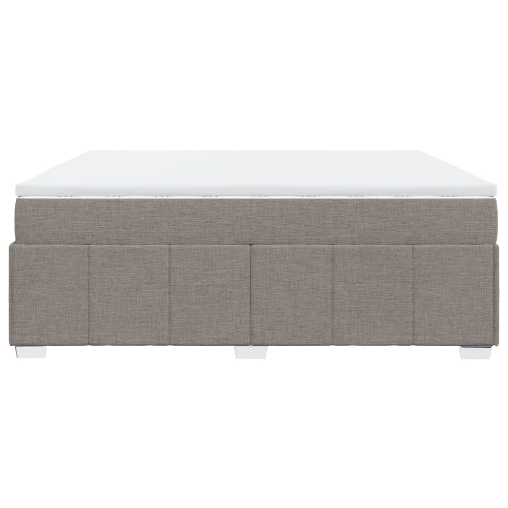 vidaXL Κρεβάτι Boxspring με Στρώμα Taupe 200x200 εκ. Υφασμάτινο