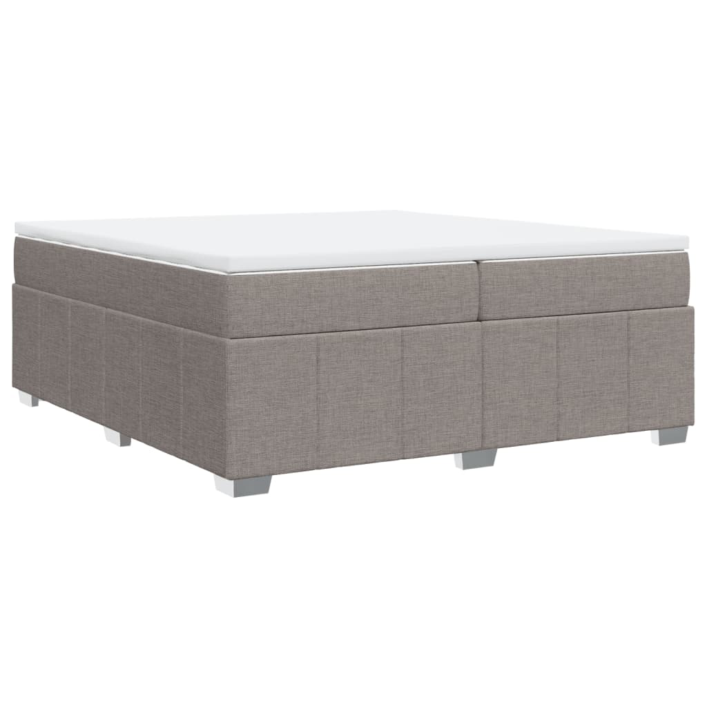 vidaXL Κρεβάτι Boxspring με Στρώμα Taupe 200x200 εκ. Υφασμάτινο