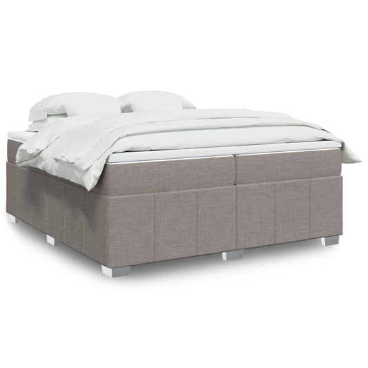vidaXL Κρεβάτι Boxspring με Στρώμα Taupe 200x200 εκ. Υφασμάτινο