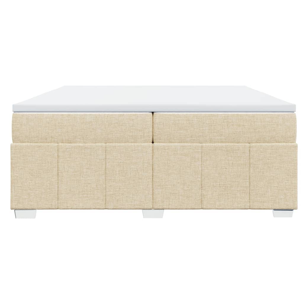 vidaXL Κρεβάτι Boxspring με Στρώμα Κρεμ 200x200 εκ. Υφασμάτινο