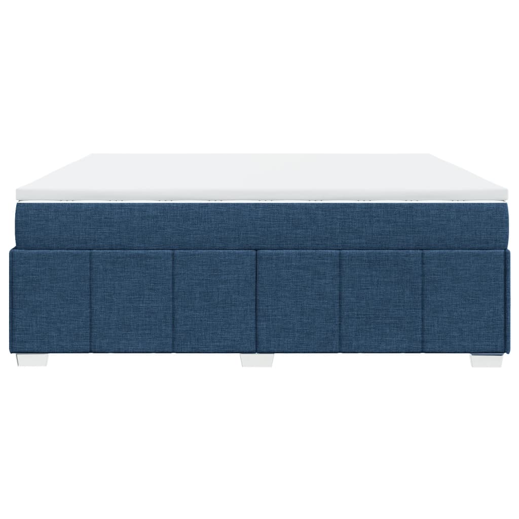 vidaXL Κρεβάτι Boxspring με Στρώμα Μπλε 200x200 εκ. Υφασμάτινο
