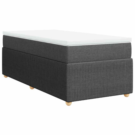 vidaXL Κρεβάτι Boxspring με Στρώμα Σκούρο Γκρι 80x200 εκ. Υφασμάτινο