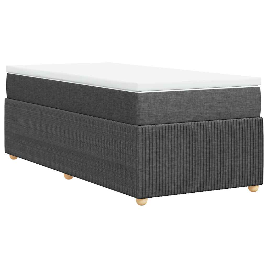 vidaXL Κρεβάτι Boxspring με Στρώμα Σκούρο Γκρι 80x200 εκ. Υφασμάτινο