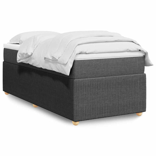 vidaXL Κρεβάτι Boxspring με Στρώμα Σκούρο Γκρι 80x200 εκ. Υφασμάτινο