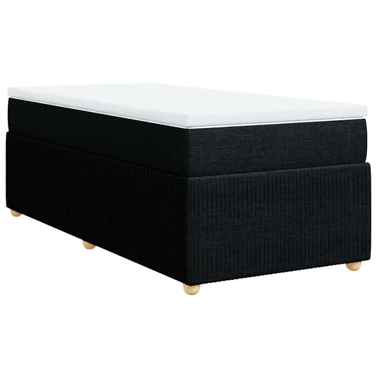 vidaXL Κρεβάτι Boxspring με Στρώμα Μαύρο 80 x 200 εκ. Υφασμάτινο