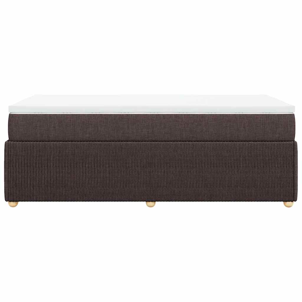 vidaXL Κρεβάτι Boxspring με Στρώμα Σκούρο Καφέ 80x200 εκ. Υφασμάτινο