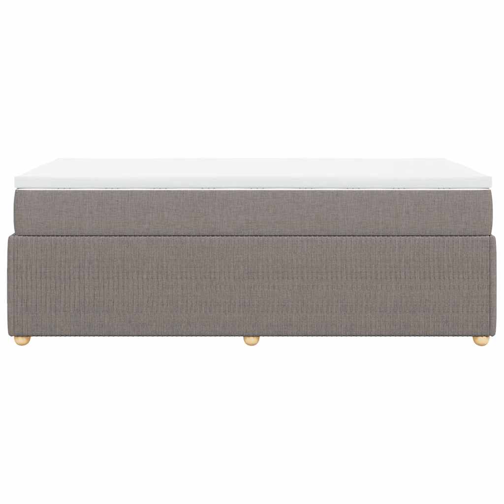 vidaXL Κρεβάτι Boxspring με Στρώμα Taupe 80x200 εκ. Υφασμάτινο