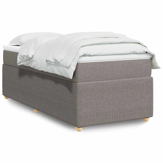 vidaXL Κρεβάτι Boxspring με Στρώμα Taupe 80x200 εκ. Υφασμάτινο