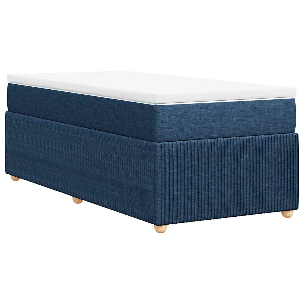 vidaXL Κρεβάτι Boxspring με Στρώμα Μπλε 80x200 εκ. Υφασμάτινο