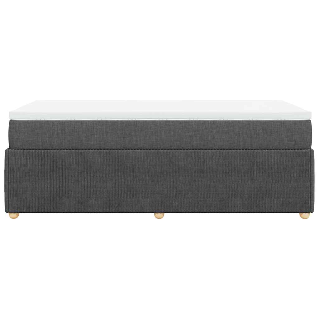 vidaXL Κρεβάτι Boxspring με Στρώμα Σκούρο Γκρι 90x190 εκ. Υφασμάτινο