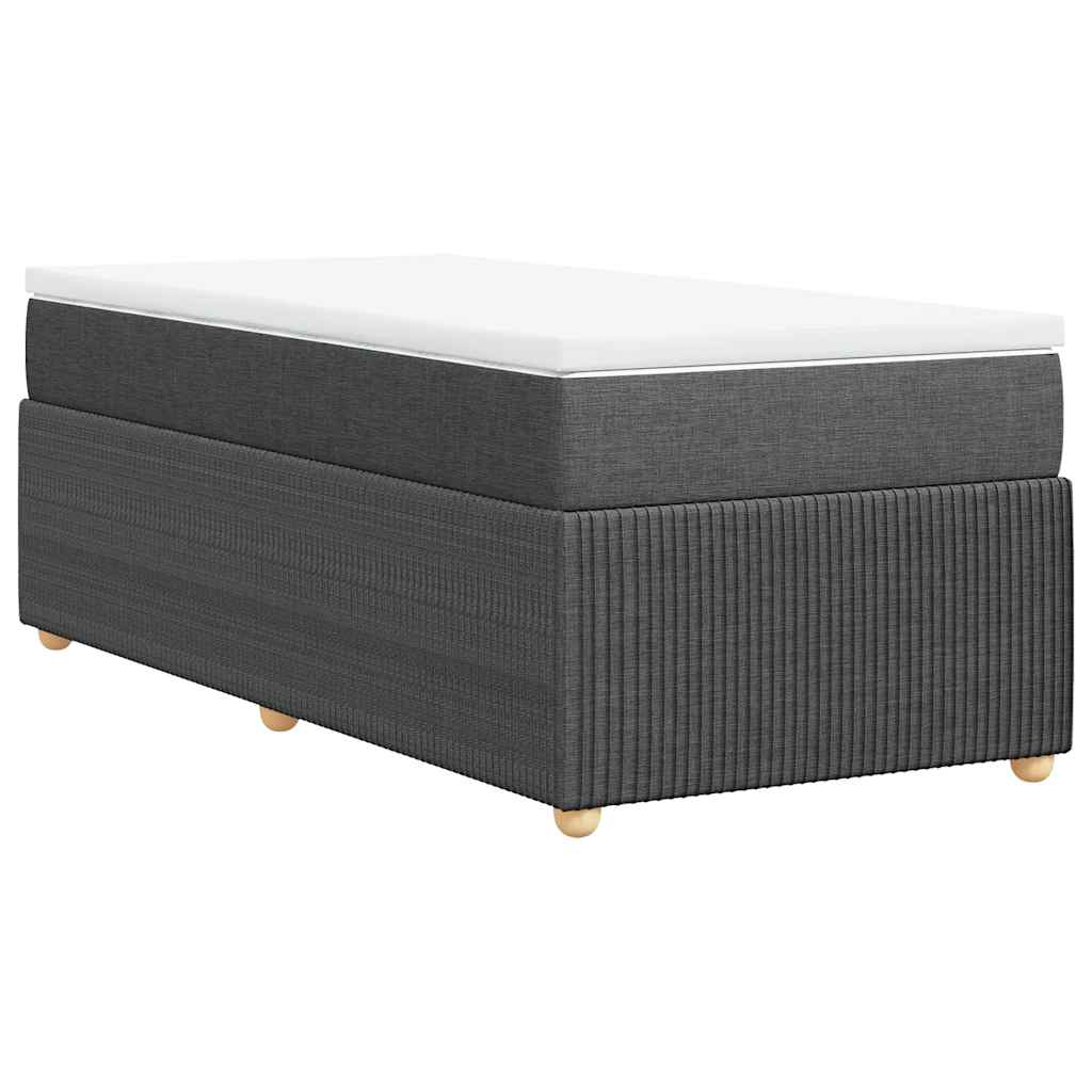 vidaXL Κρεβάτι Boxspring με Στρώμα Σκούρο Γκρι 90x190 εκ. Υφασμάτινο
