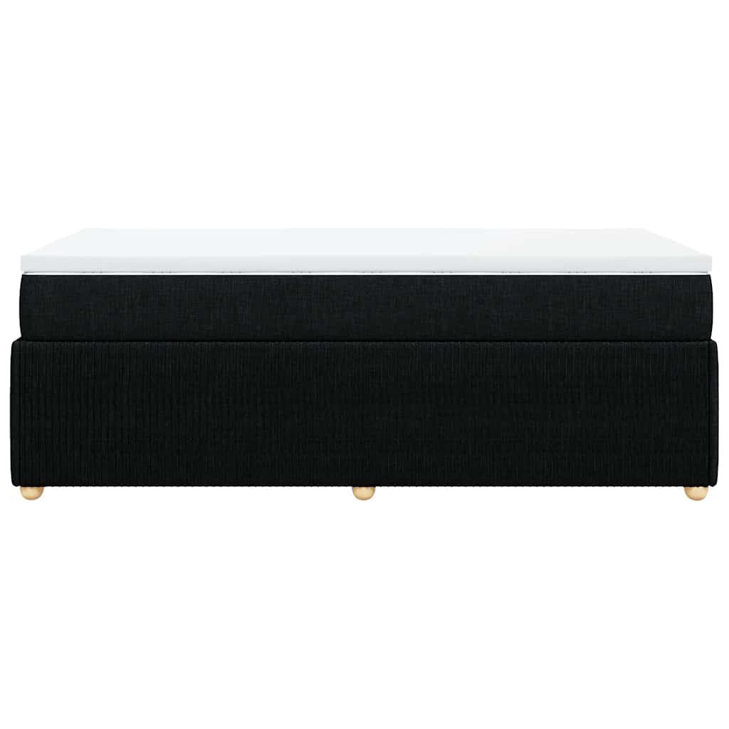 vidaXL Κρεβάτι Boxspring με Στρώμα Μαύρο 90x190 εκ.Υφασμάτινο