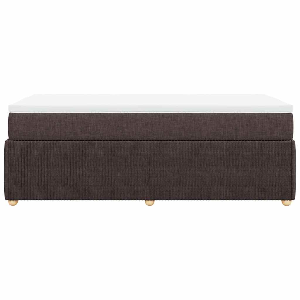 vidaXL Κρεβάτι Boxspring με Στρώμα Σκούρο Καφέ 90x190 εκ. Υφασμάτινο
