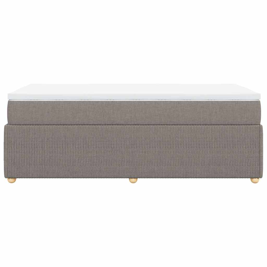 vidaXL Κρεβάτι Boxspring με Στρώμα Taupe 90x190 εκ.Υφασμάτινο