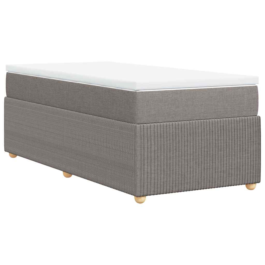 vidaXL Κρεβάτι Boxspring με Στρώμα Taupe 90x190 εκ.Υφασμάτινο