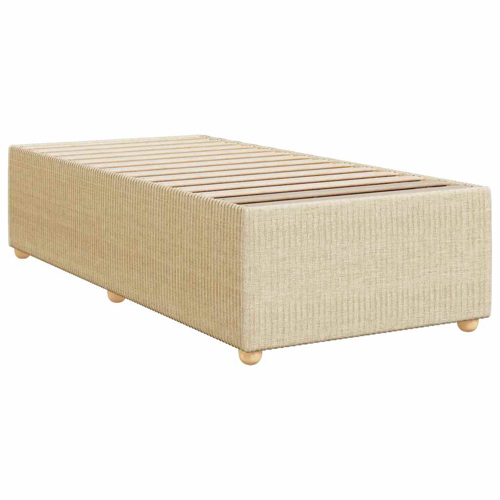 vidaXL Κρεβάτι Boxspring με Στρώμα Κρεμ 90x190 εκ.Υφασμάτινο