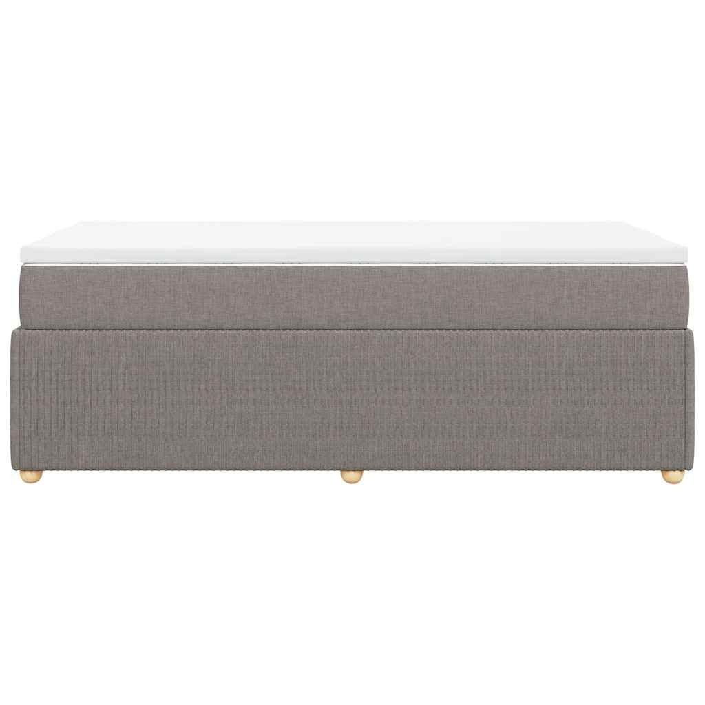vidaXL Κρεβάτι Boxspring με Στρώμα Taupe 90x200 εκ. Υφασμάτινο