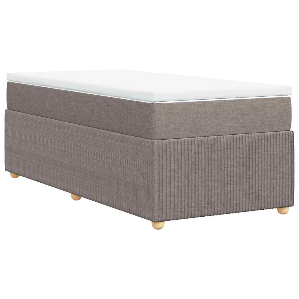 vidaXL Κρεβάτι Boxspring με Στρώμα Taupe 90x200 εκ. Υφασμάτινο