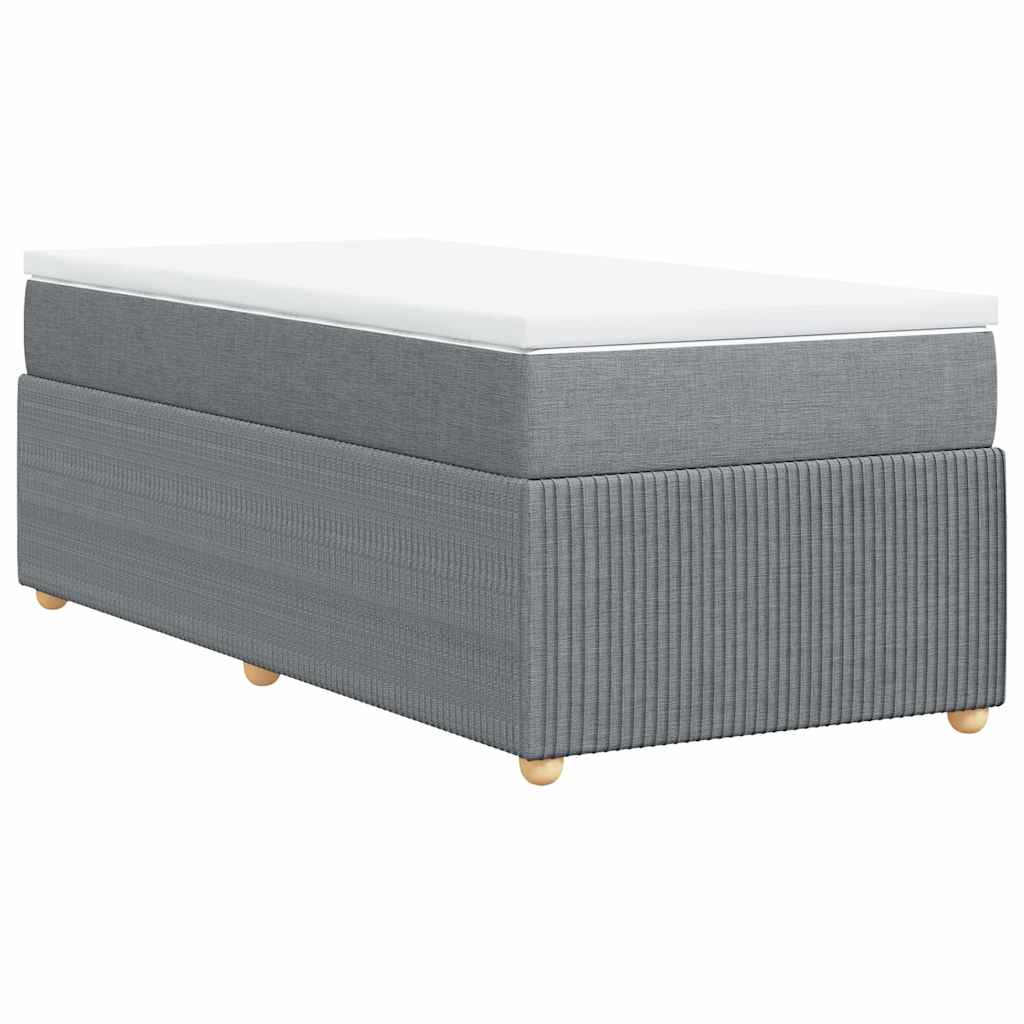 vidaXL Κρεβάτι Boxspring με Στρώμα Ανοιχτό Γκρι 100x200 εκ. Υφασμάτινο
