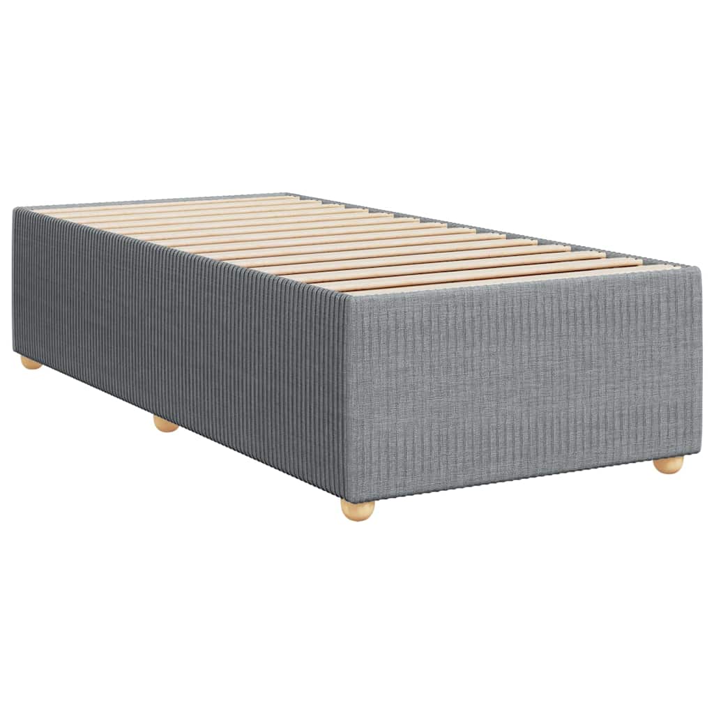 vidaXL Κρεβάτι Boxspring με Στρώμα Ανοιχτό Γκρι 100x200 εκ. Υφασμάτινο