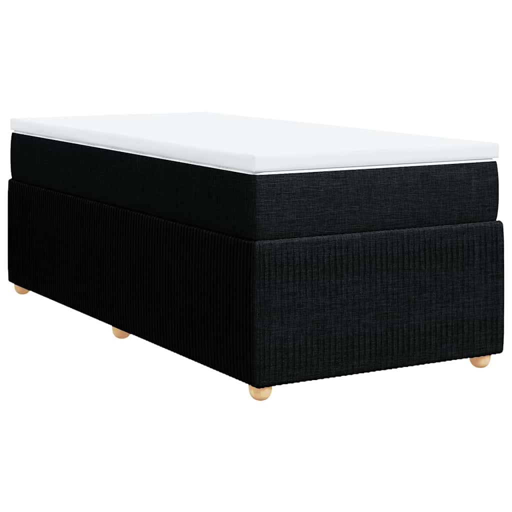 vidaXL Κρεβάτι Boxspring με Στρώμα Μαύρο 100 x 200 εκ. Υφασμάτινο