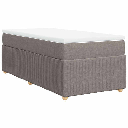 vidaXL Κρεβάτι Boxspring με Στρώμα Taupe 100 x 200 εκ. Υφασμάτινο