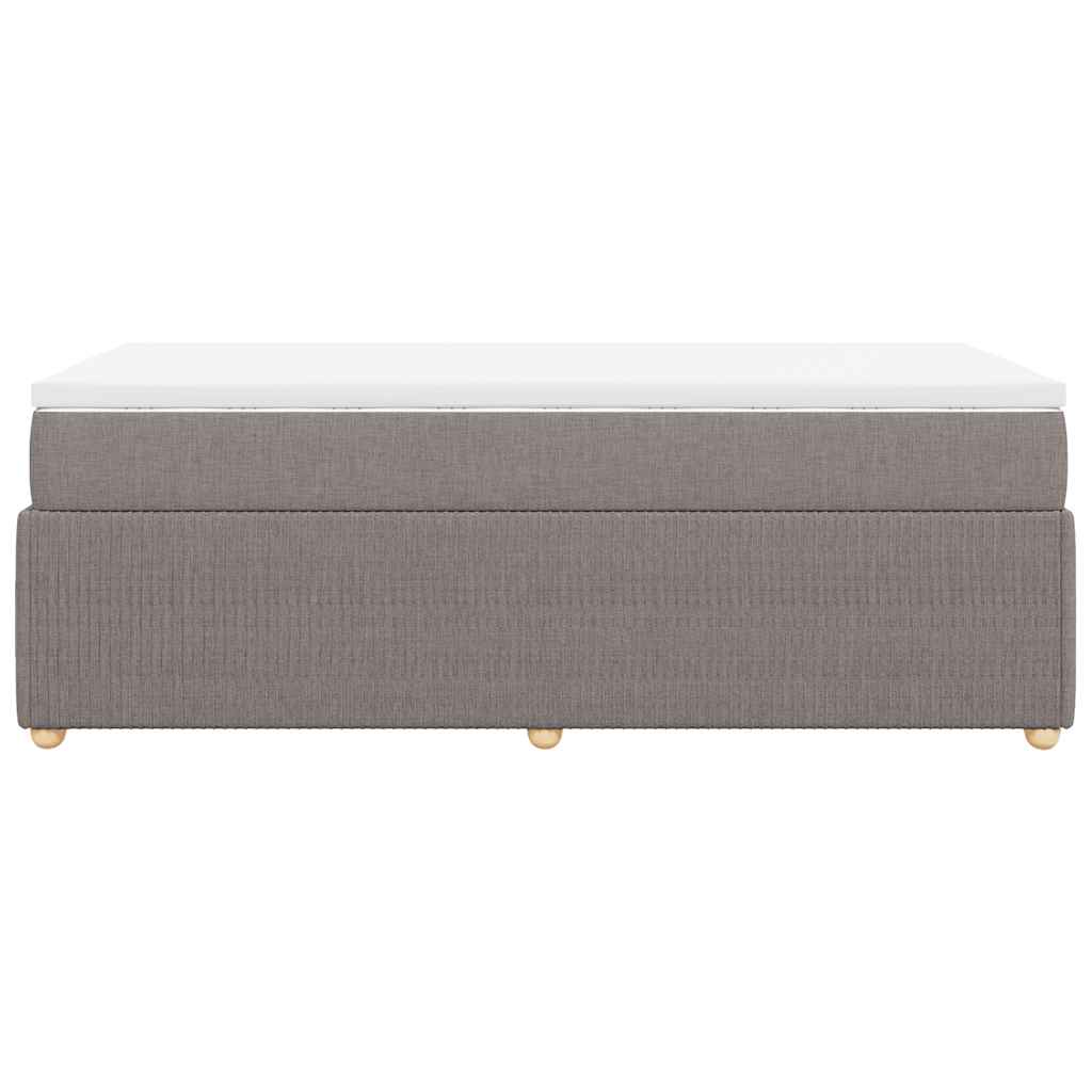 vidaXL Κρεβάτι Boxspring με Στρώμα Taupe 100 x 200 εκ. Υφασμάτινο