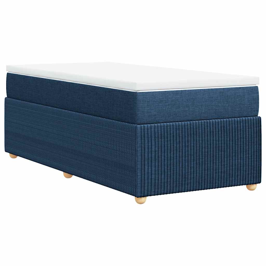 vidaXL Κρεβάτι Boxspring με Στρώμα Μπλε 100 x 200 εκ. Υφασμάτινο