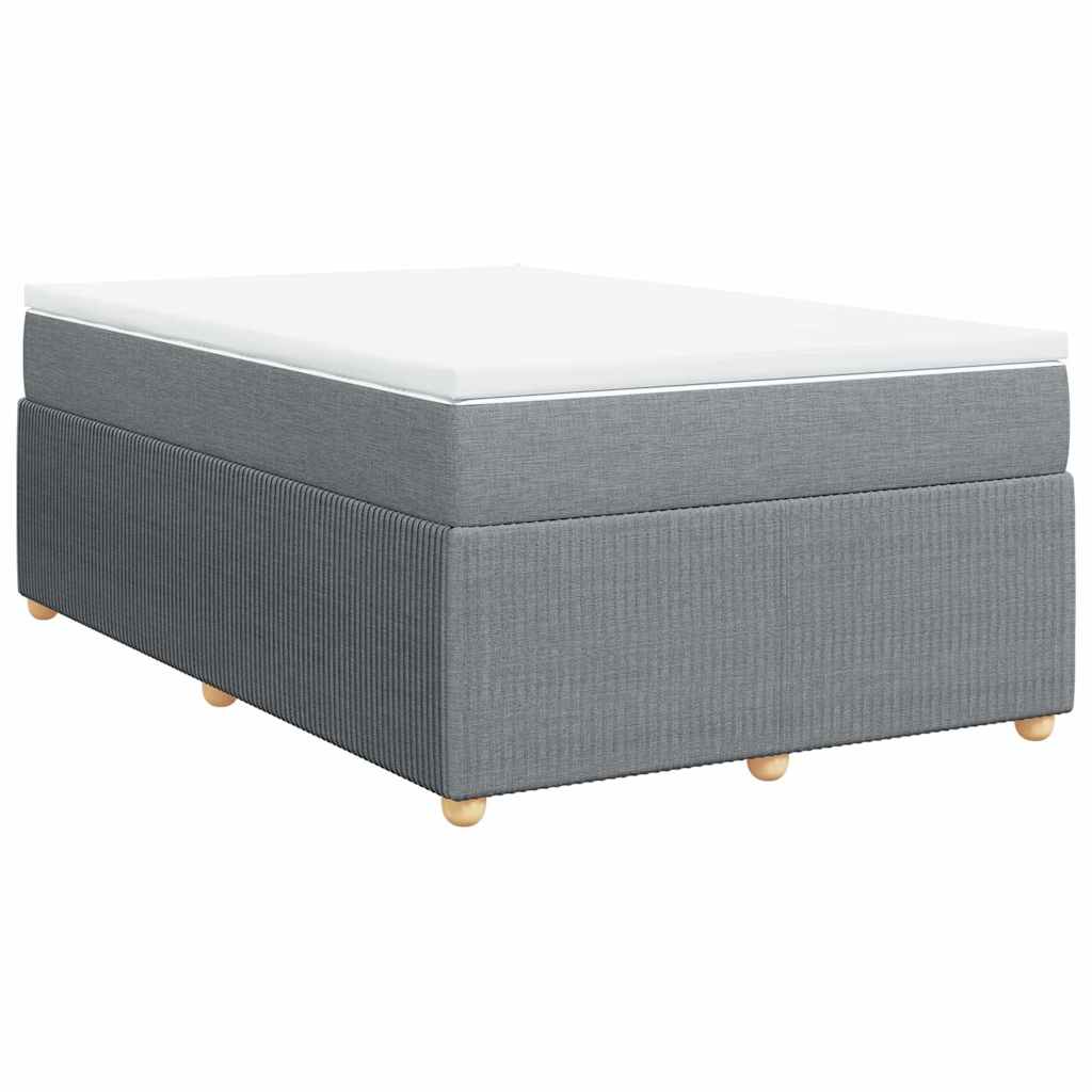 vidaXL Κρεβάτι Boxspring με Στρώμα Ανοιχτό Γκρι 120x190 εκ. Υφασμάτινο