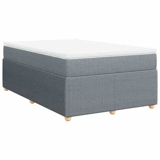 vidaXL Κρεβάτι Boxspring με Στρώμα Ανοιχτό Γκρι 120x190 εκ. Υφασμάτινο