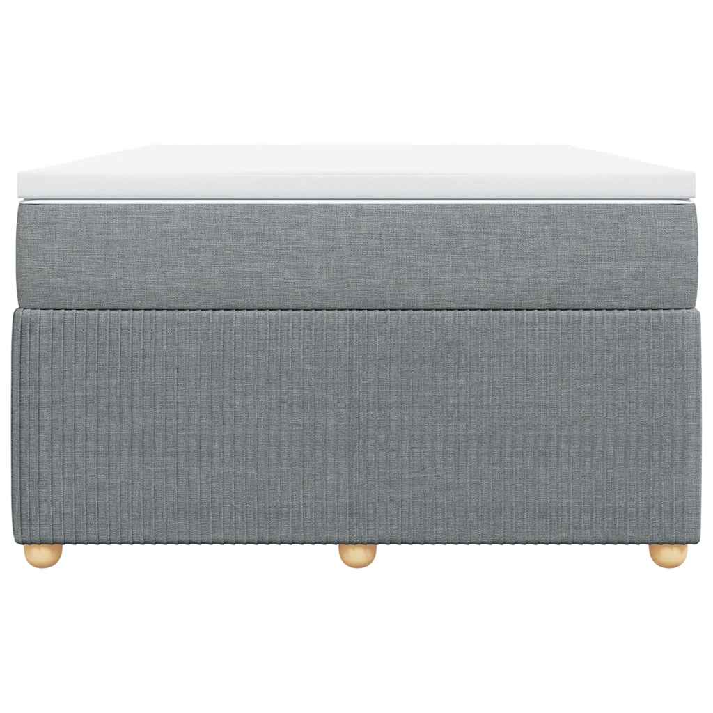 vidaXL Κρεβάτι Boxspring με Στρώμα Ανοιχτό Γκρι 120x190 εκ. Υφασμάτινο