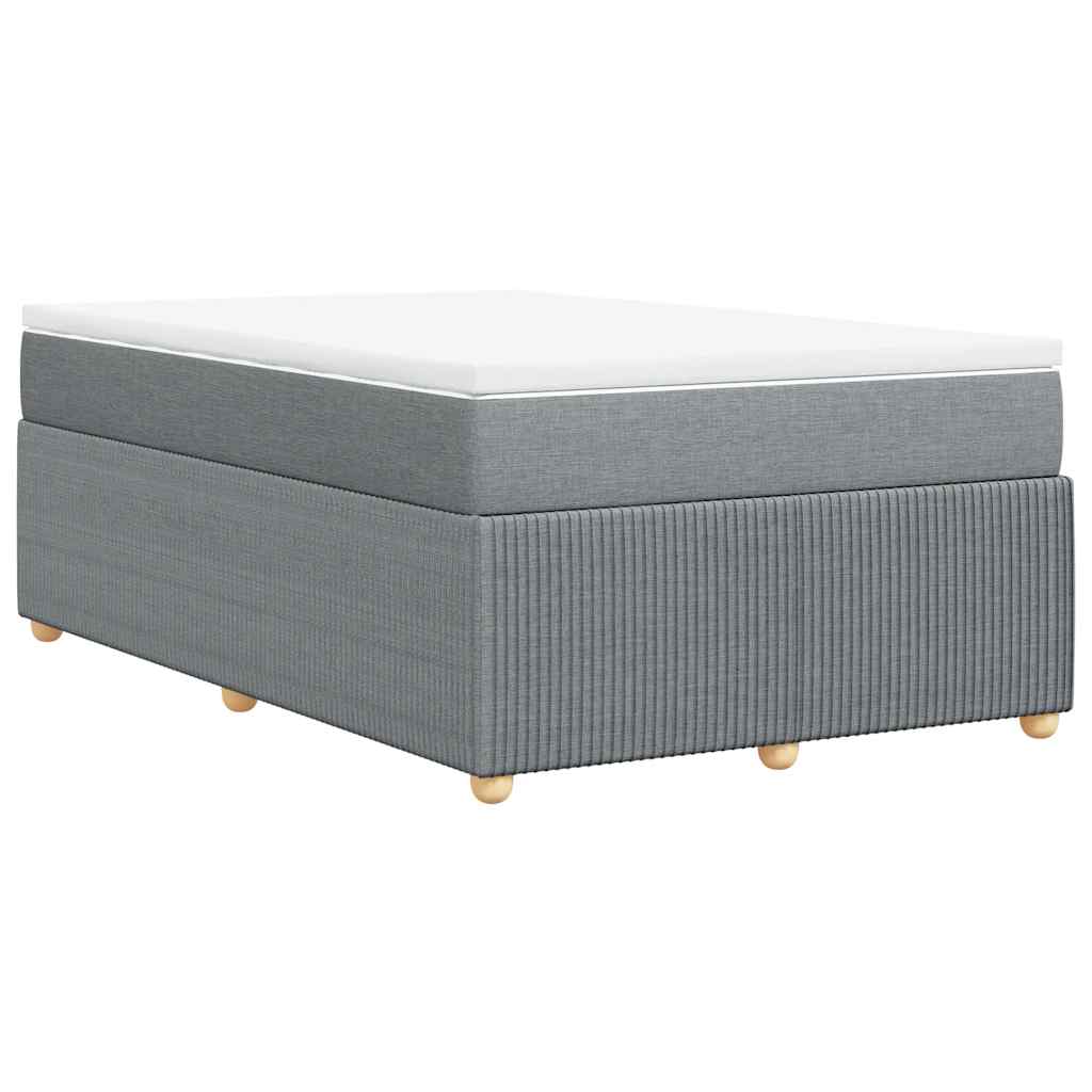 vidaXL Κρεβάτι Boxspring με Στρώμα Ανοιχτό Γκρι 120x190 εκ. Υφασμάτινο