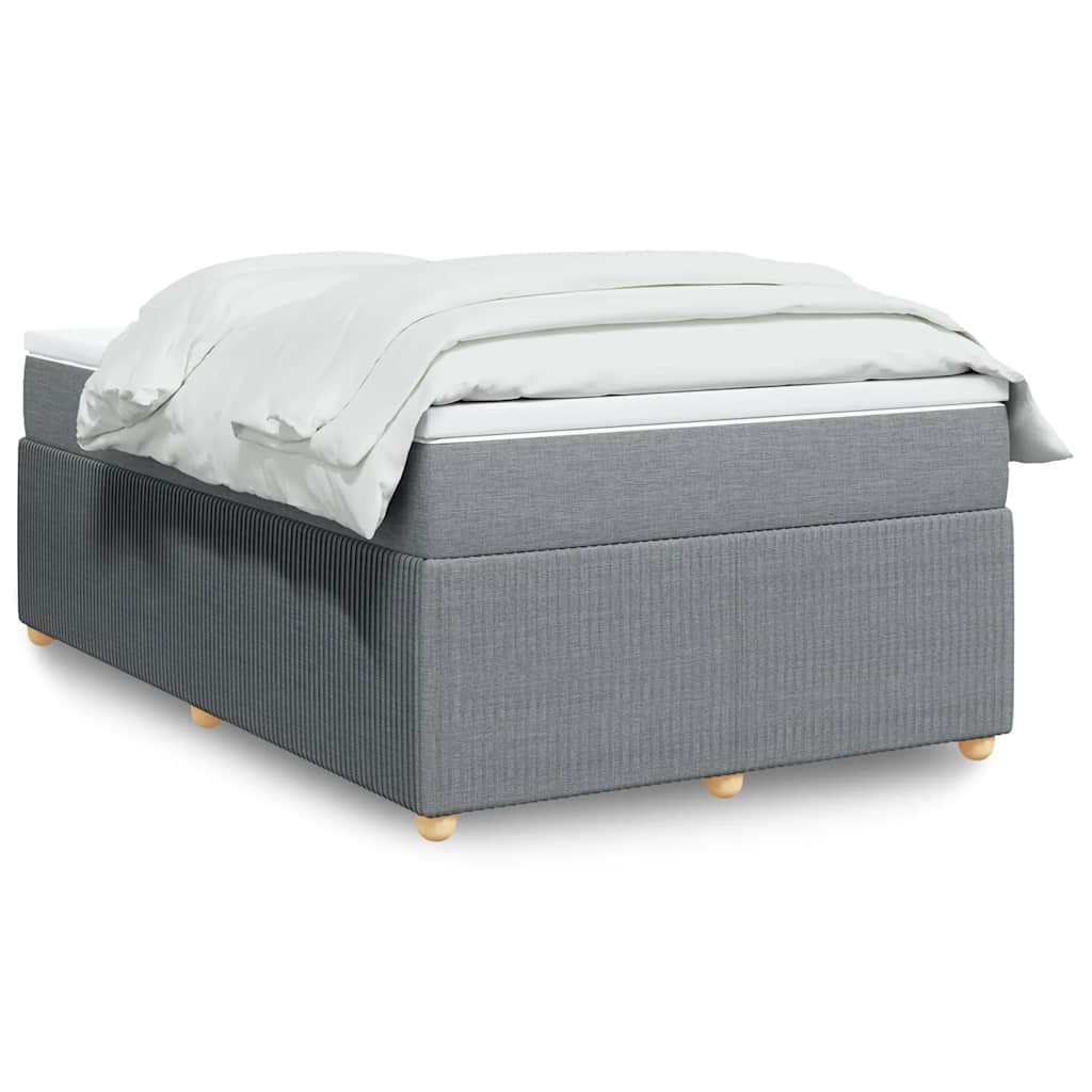 vidaXL Κρεβάτι Boxspring με Στρώμα Ανοιχτό Γκρι 120x190 εκ. Υφασμάτινο