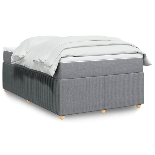 vidaXL Κρεβάτι Boxspring με Στρώμα Ανοιχτό Γκρι 120x190 εκ. Υφασμάτινο