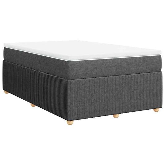 vidaXL Κρεβάτι Boxspring με Στρώμα Σκούρο Γκρι 120x190 εκ Υφασμάτινο