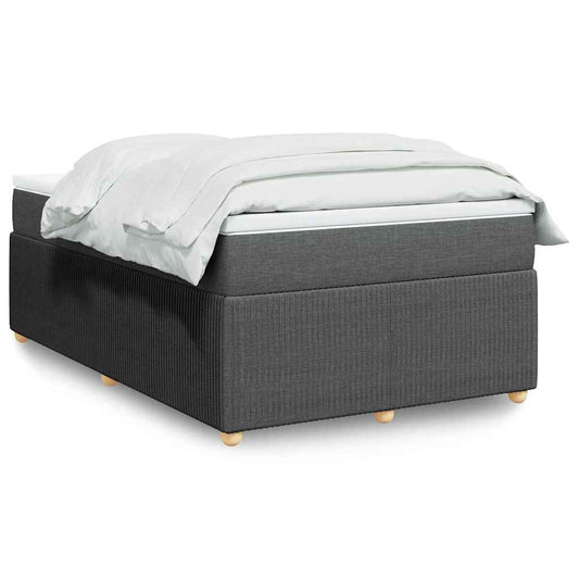 vidaXL Κρεβάτι Boxspring με Στρώμα Σκούρο Γκρι 120x190 εκ Υφασμάτινο
