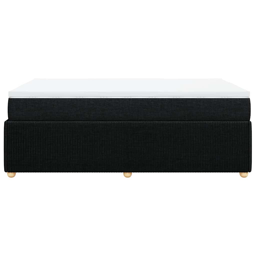 vidaXL Κρεβάτι Boxspring με Στρώμα Μαύρο 120x190 εκ. Υφασμάτινο