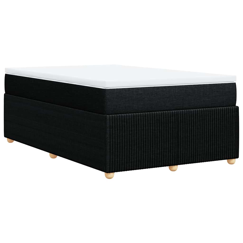 vidaXL Κρεβάτι Boxspring με Στρώμα Μαύρο 120x190 εκ. Υφασμάτινο