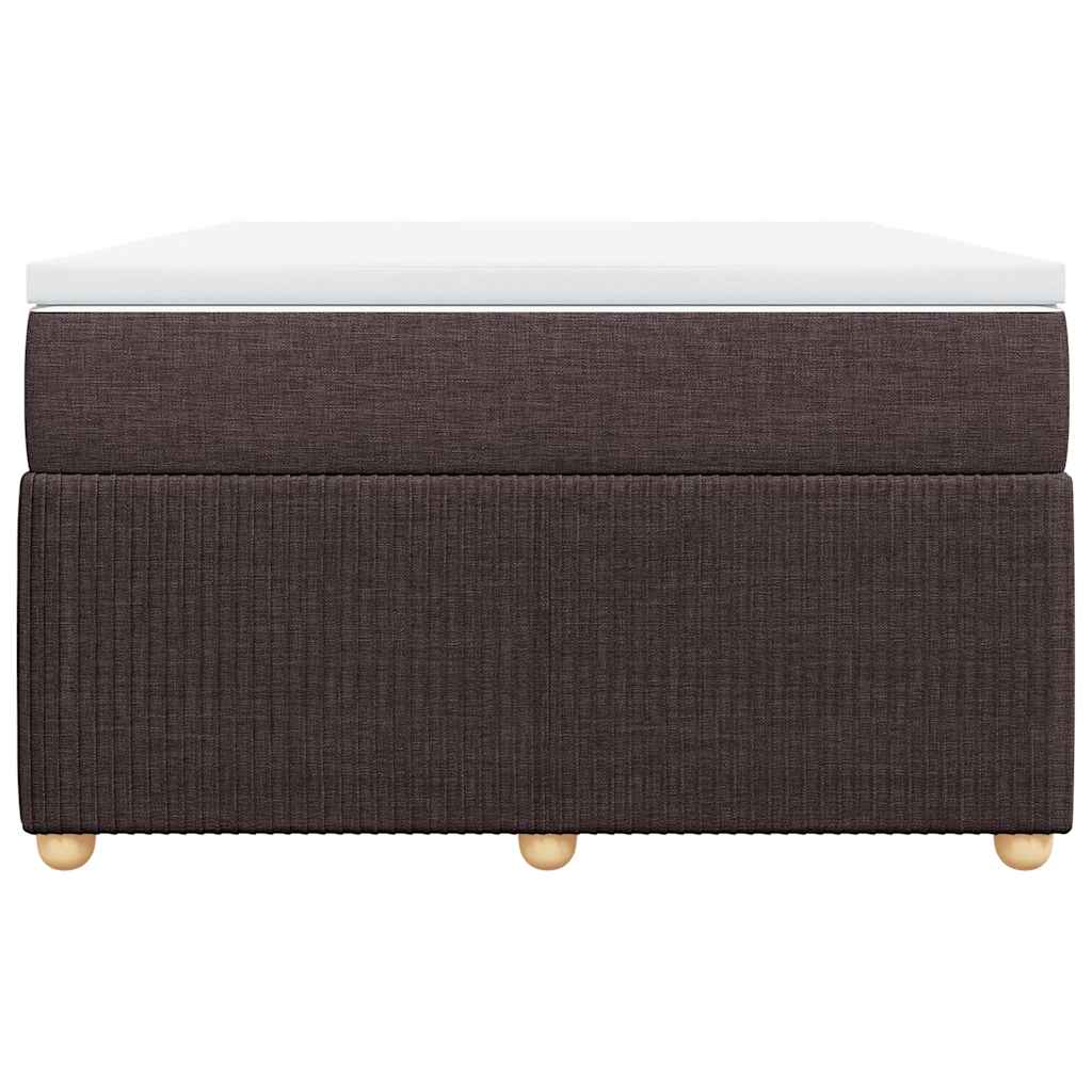 vidaXL Κρεβάτι Boxspring με Στρώμα Σκούρο Καφέ 120x190 εκ Υφασμάτινο