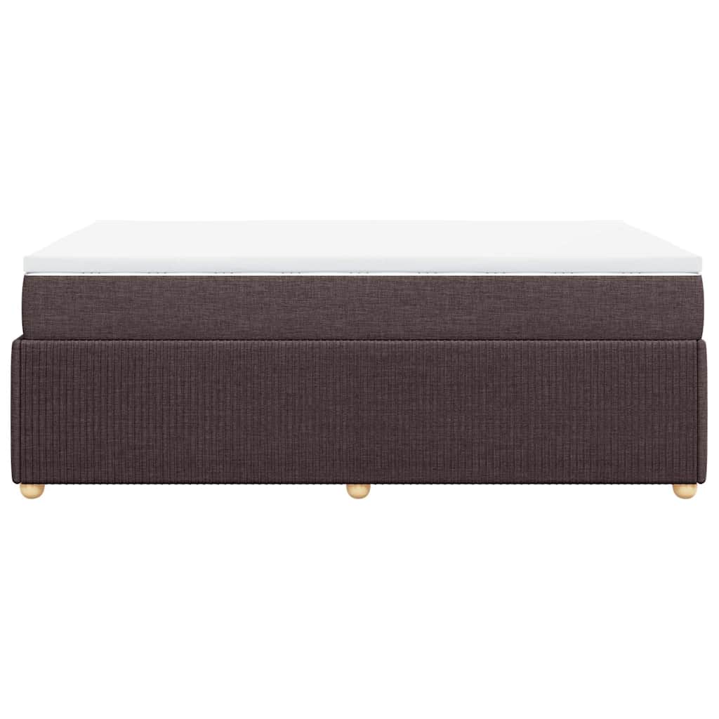 vidaXL Κρεβάτι Boxspring με Στρώμα Σκούρο Καφέ 120x190 εκ Υφασμάτινο