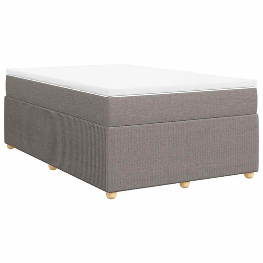 vidaXL Κρεβάτι Boxspring με Στρώμα Taupe 120x190 εκ. Υφασμάτινο