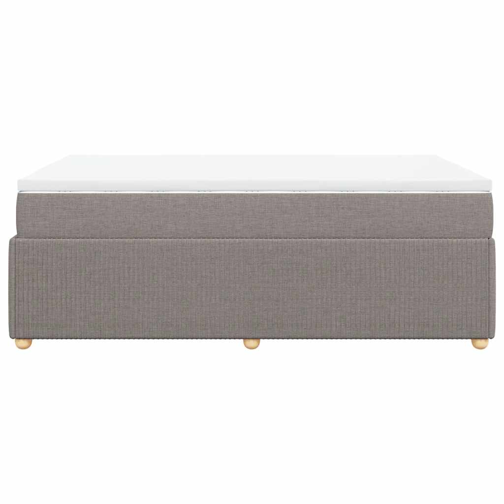 vidaXL Κρεβάτι Boxspring με Στρώμα Taupe 120x190 εκ. Υφασμάτινο