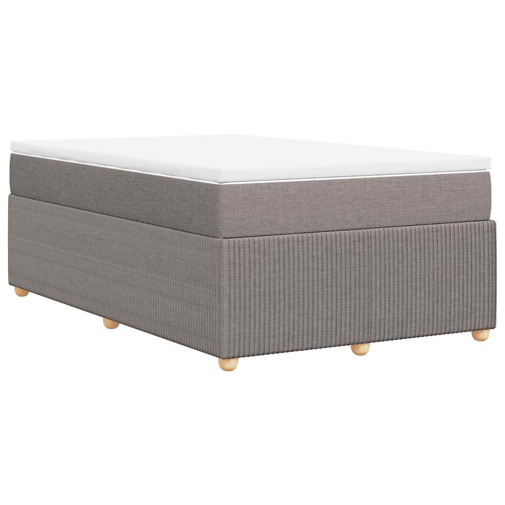 vidaXL Κρεβάτι Boxspring με Στρώμα Taupe 120x190 εκ. Υφασμάτινο