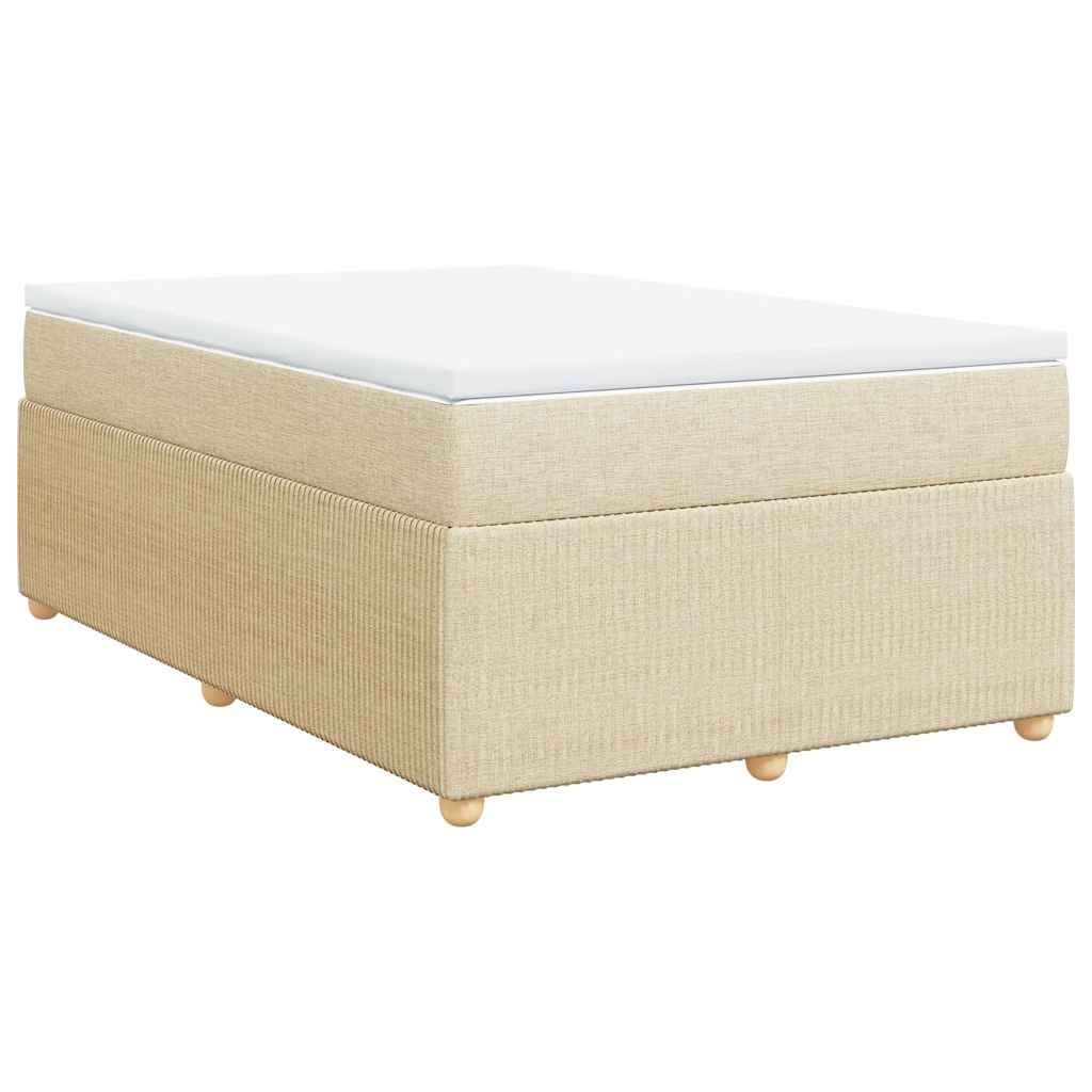 vidaXL Κρεβάτι Boxspring με Στρώμα Κρεμ 120x190 εκ. Υφασμάτινο