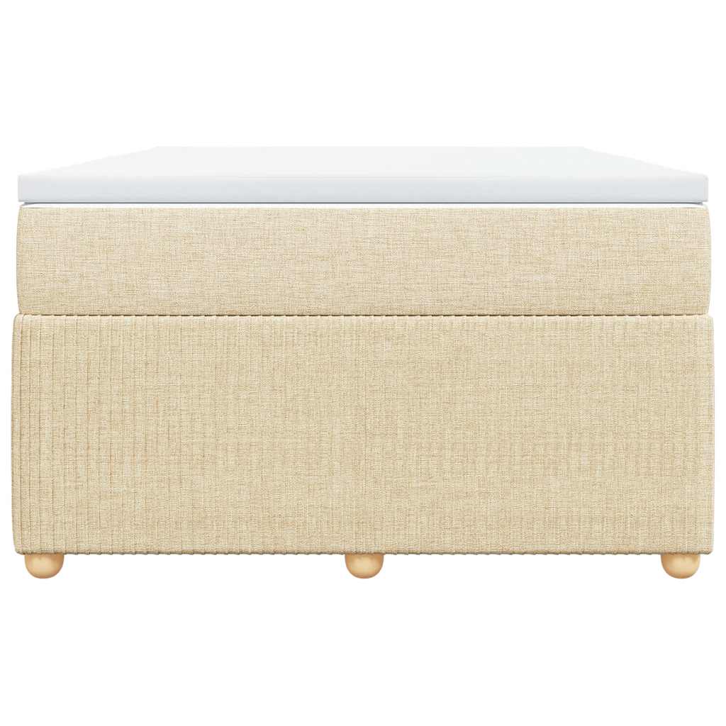 vidaXL Κρεβάτι Boxspring με Στρώμα Κρεμ 120x190 εκ. Υφασμάτινο